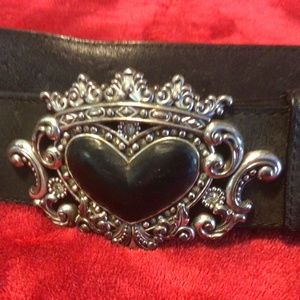 Brighton black leather belt with studs